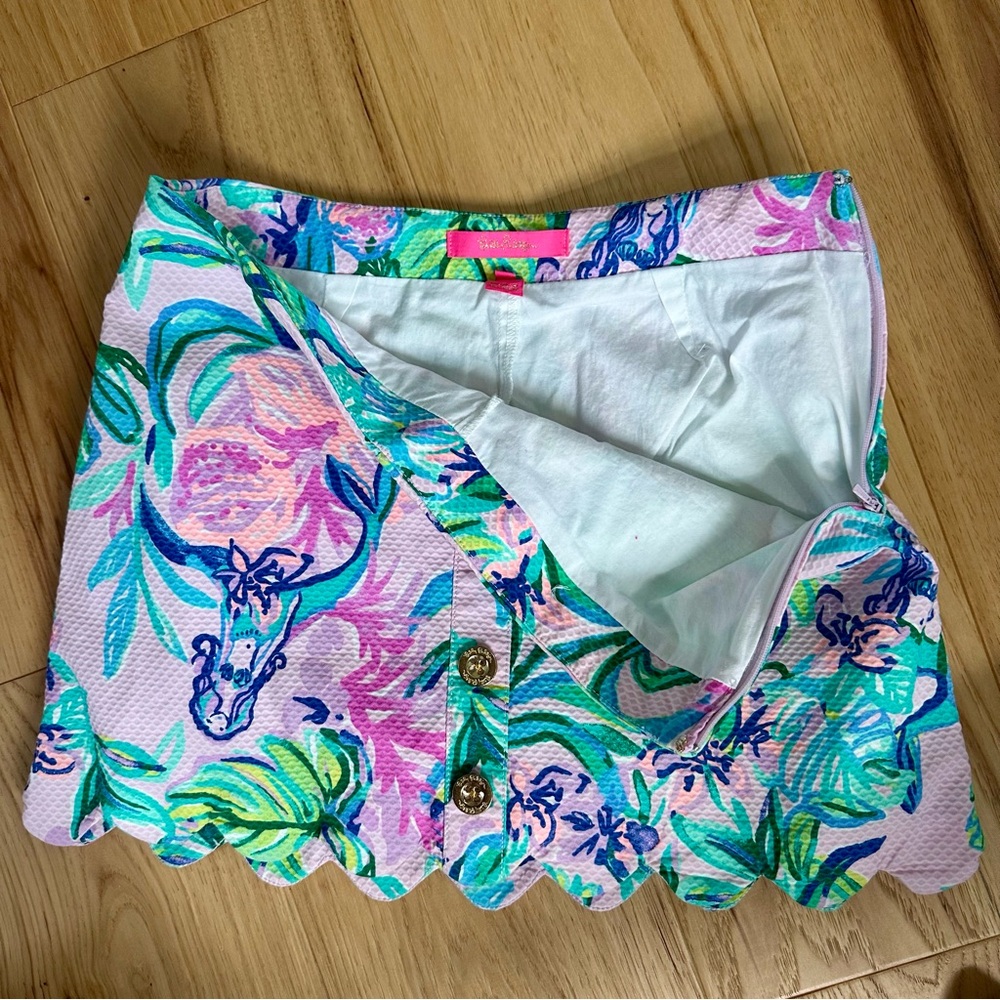Lilly Pulitzer Kaylie Button Front Skort Amethyst Mermaid In The Shade Sz 0 EUC - Picture 15 of 16